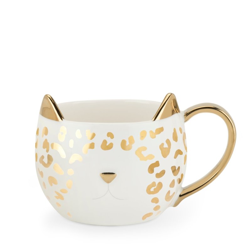 Chloe White Leopard Cat Mug