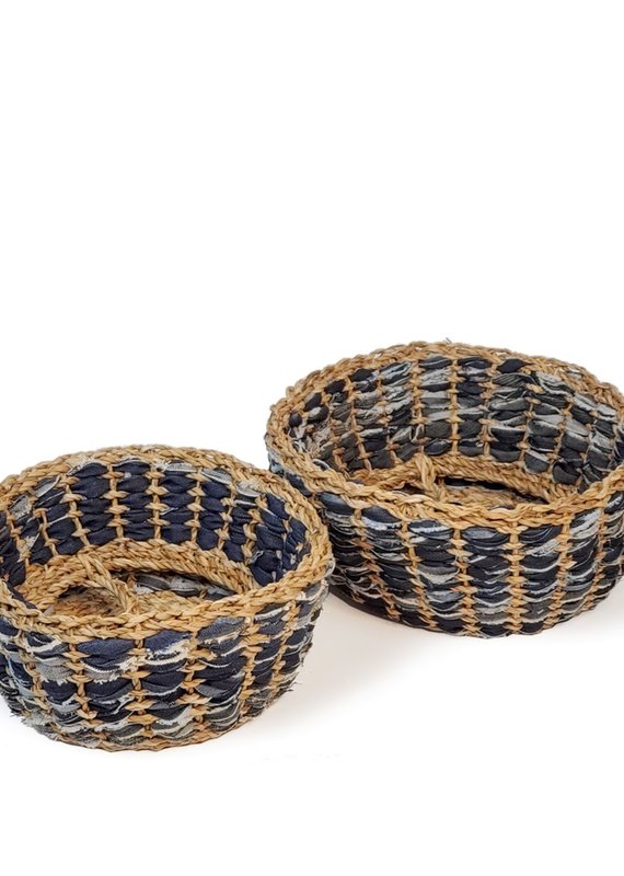 Korissa Daya Denim Foldable Basket - Set of 2