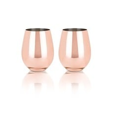 Viski Summit Copper Stemless Wine Glasses