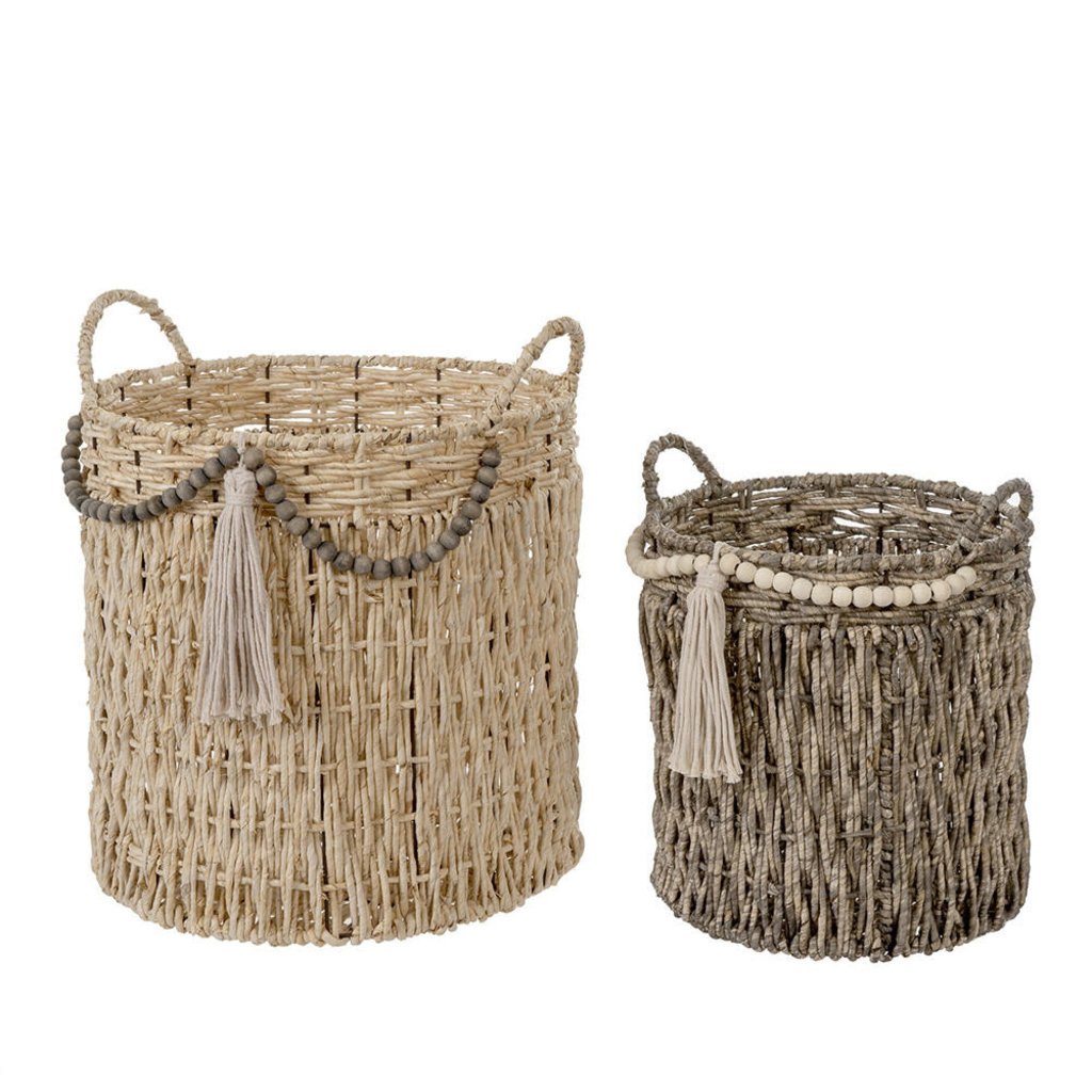 Indaba Bohemia Baskets with Beads - Set of 2