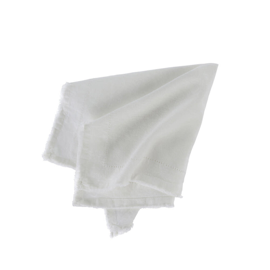 Indaba Frayed Edge Napkin - Ivory