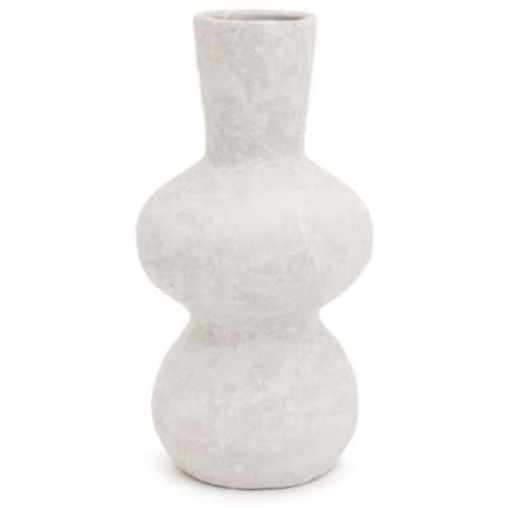 The Pine Centre Ella Textured Ceramic Curvy Vase - White