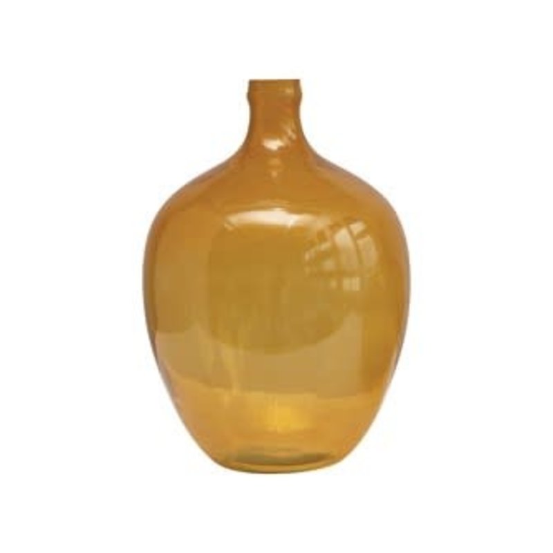 Creative Coop Glass Bottle - Oval - Mustard