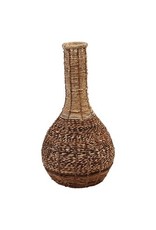 Creative Coop 15" Round Abaca & Seagrass Floor Vase