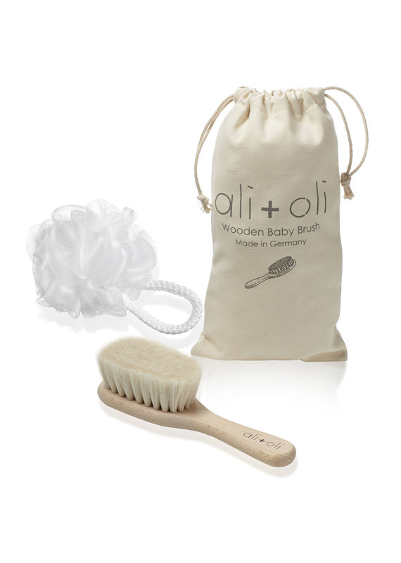 Ali+Oil Wooden Baby Brush with Natural Beech Wood and Goat Hair