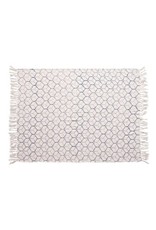 Creative Coop Stonewashed Cotton Blend Throw with Ogee Pattern