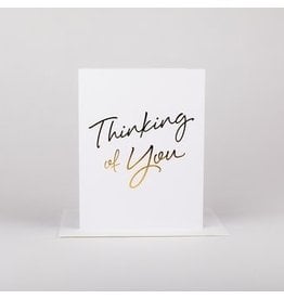 Wrinkle and Crease Paper Products Thinking of You Greeting Card - Gold