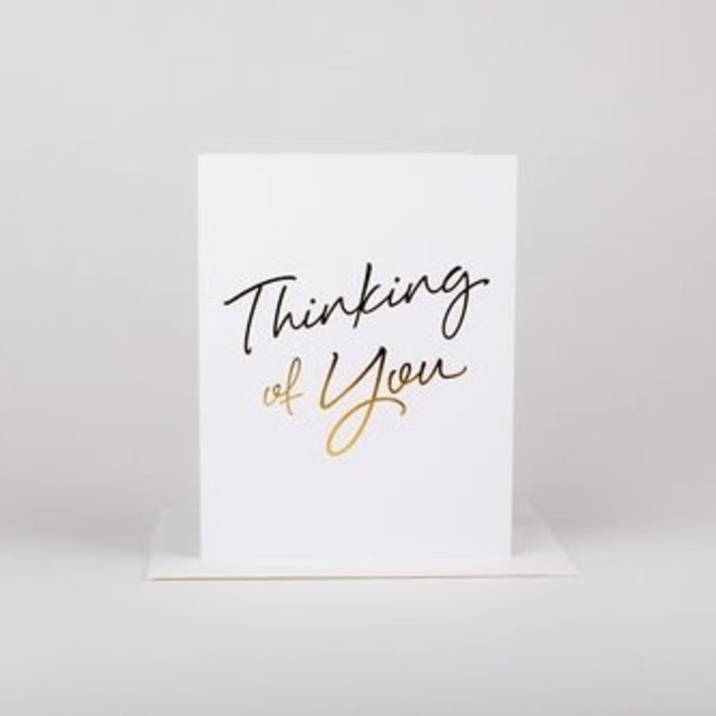 Wrinkle and Crease Paper Products Thinking of You Greeting Card - Gold