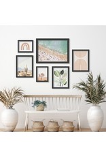 AmericanFlat Home Pastel Beach Art - 6 Piece Framed Gallery Wall Set  Black