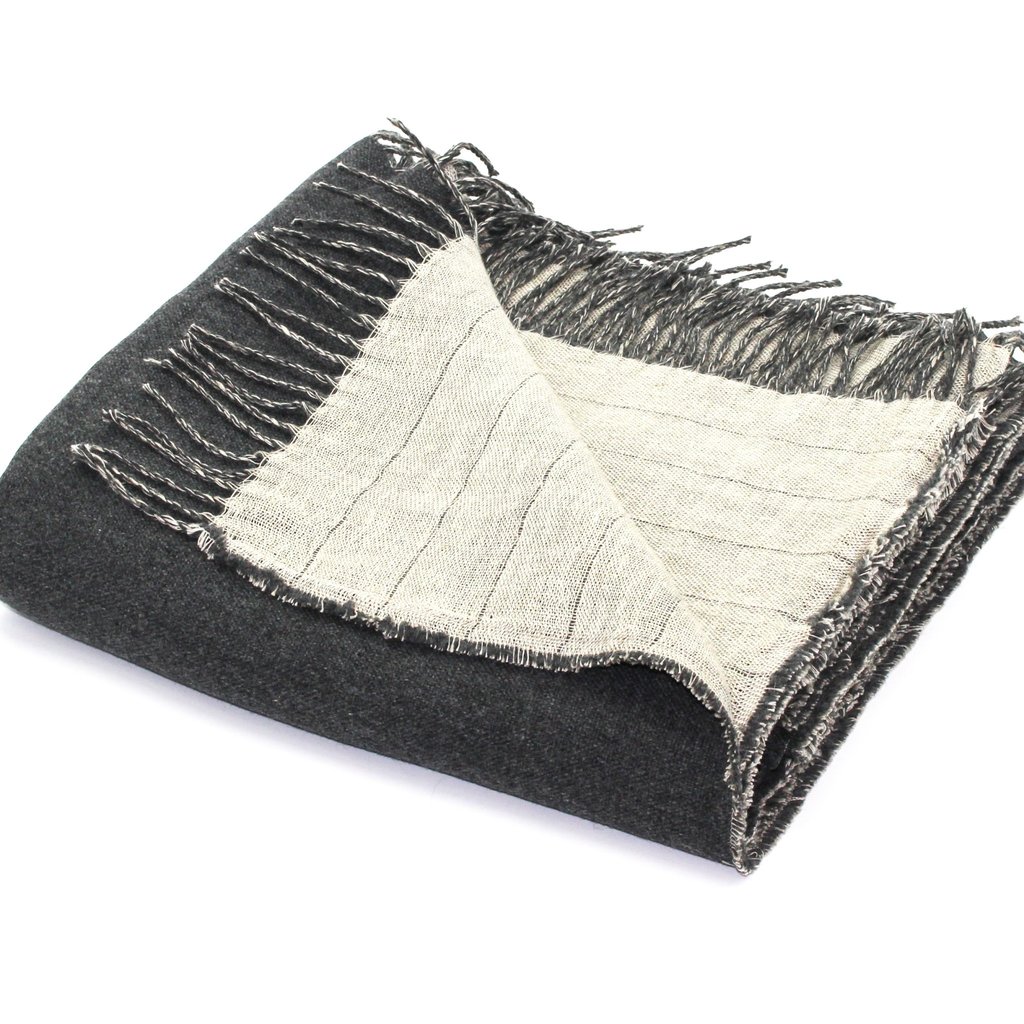 Harlow Henry Reversible Throw  - Charcoal