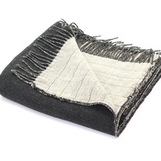 Harlow Henry Reversible Throw - Linen/Merino Wool - Charcoal