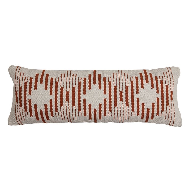 Casa Amarosa Terra Diamond Lumbar Pillow - Rust/Natural