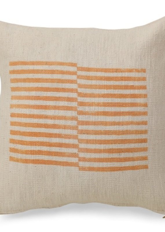 Casa Amarosa Celestial Stripe Pillow, Gold Earth - - 18x18 inch