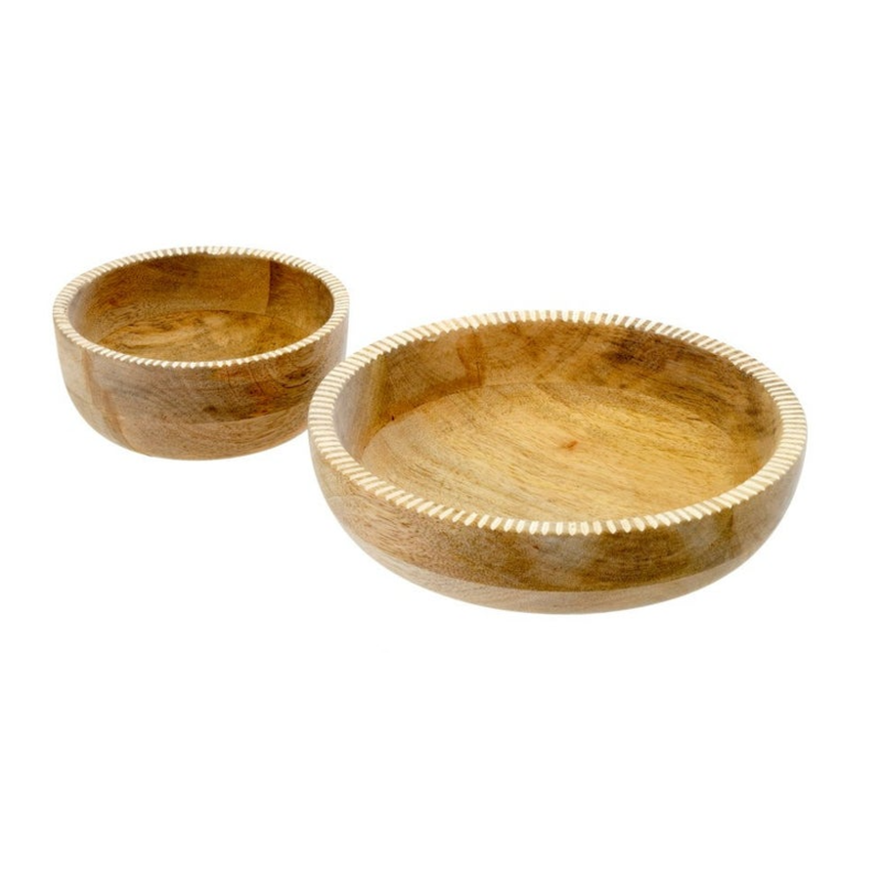 Indaba Lucca Wooden Bowls - Set of 2