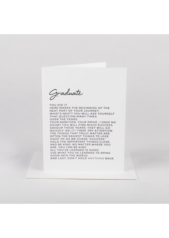 Wrinkle and Crease Paper Products Letter to Graduate - Greeting Card