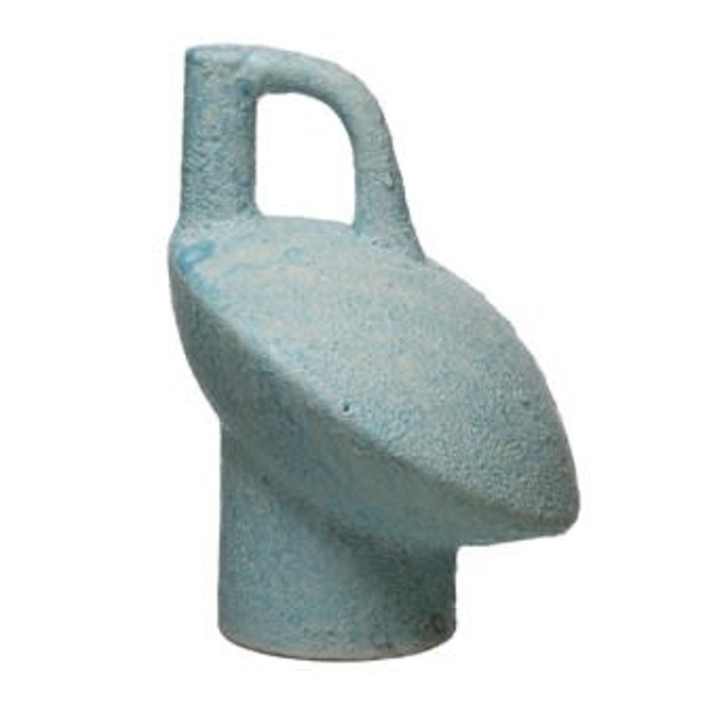 Terracotta Vase with Handle - Aqua