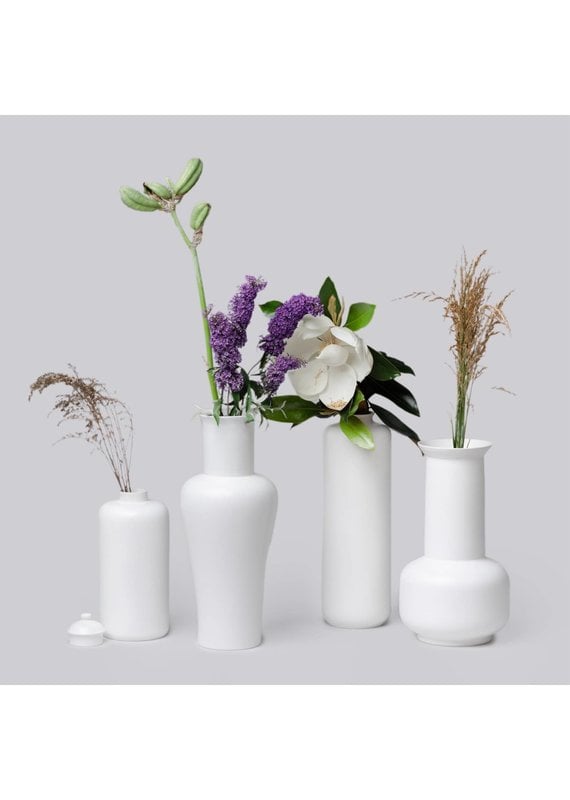 Faire - Middle Kingdom Medium Semi-Matte White Vases | Sage