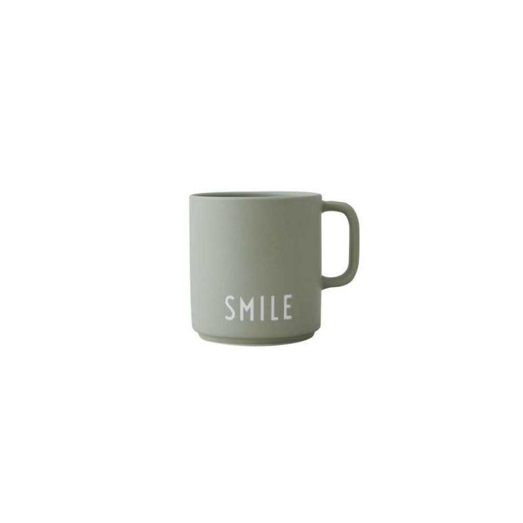 Faire - Design Letters Favourite Cup Porcelain Mug - Green (Smile)