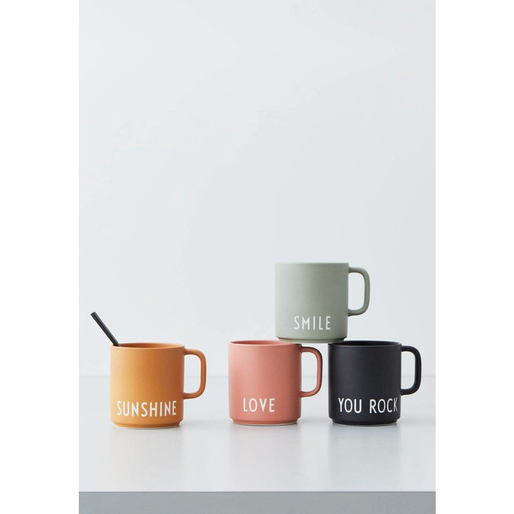 Faire - Design Letters Favourite Cup Porcelain Mug - Mustard (Sunshine)
