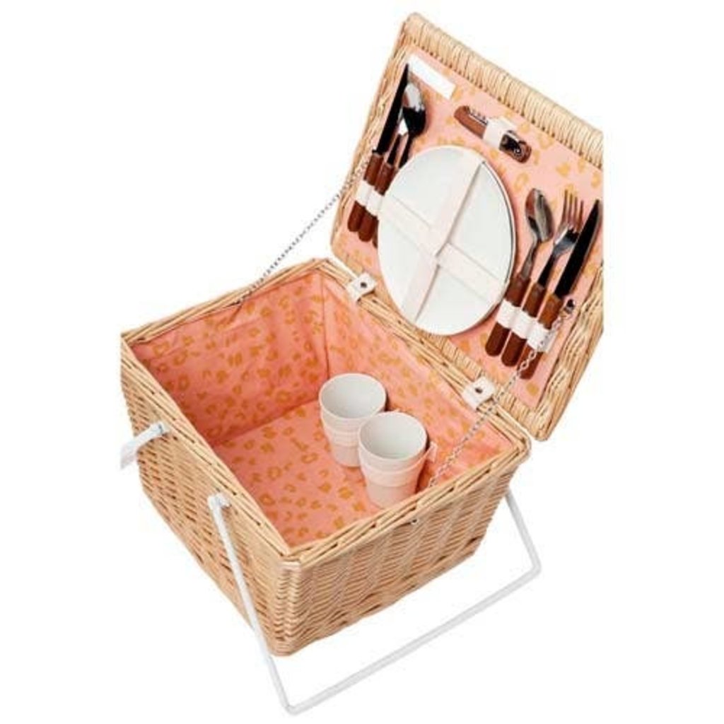 Sunnylife Eco Small Picnic Basket - Call Of The Wild - Peachy Pink