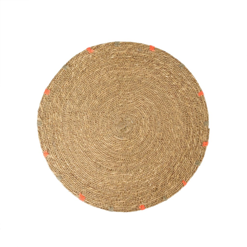 Indaba Cassia Seagrass Placemat - Tan/Pink