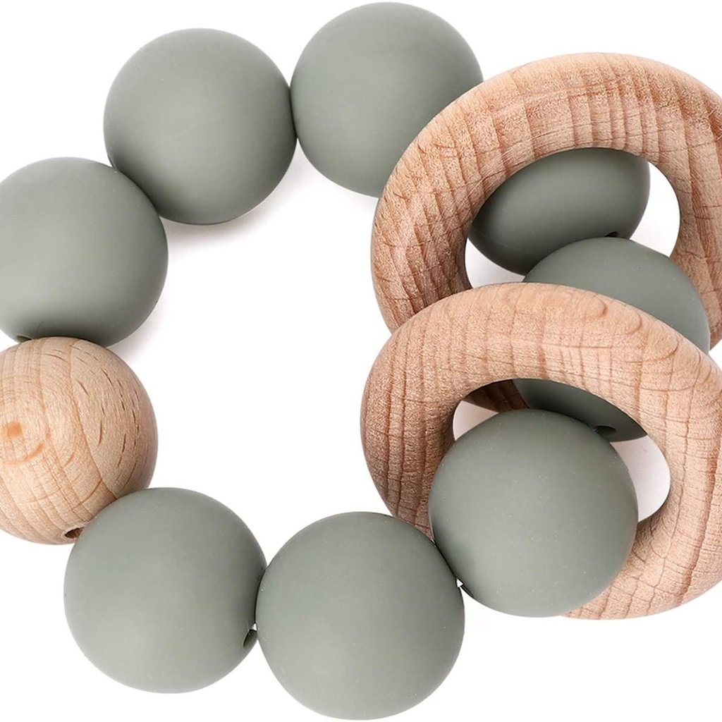 North Shore Kids Sage Silicone Bead Teether