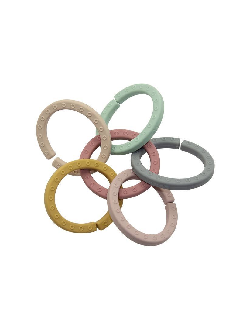 Faire - Little Teether Silicone Toy Link Rings - Teether - Bath - Stacker
