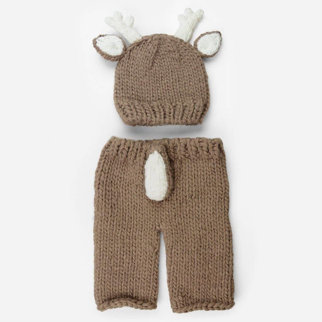 Faire - The Blueberry Hill HARTLEY HAND KNIT DEER SET | NEWBORN BABY OUTFIT