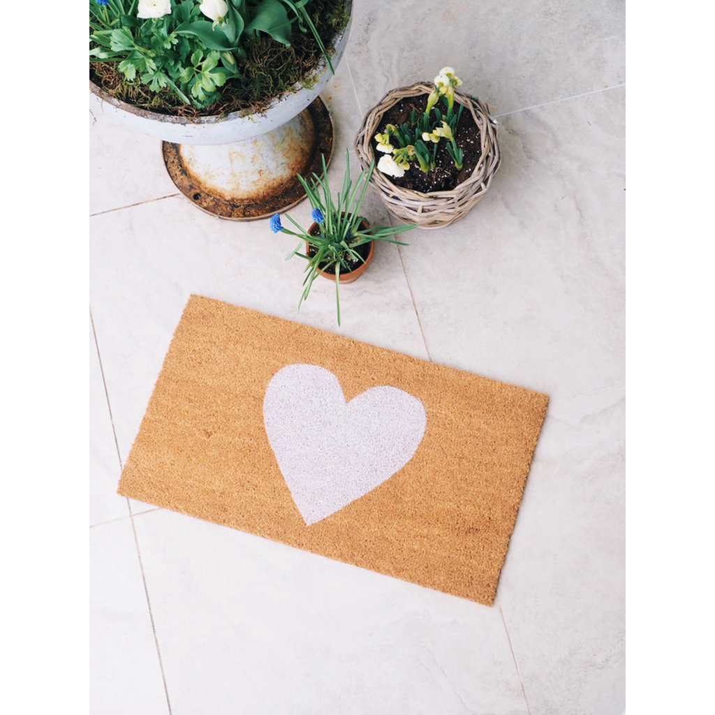 Indaba White Heart Doormat