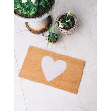 Indaba White Heart Door Mat