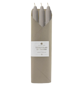Faire 12" Taper Candles - 6pc Gift Pack - Stone