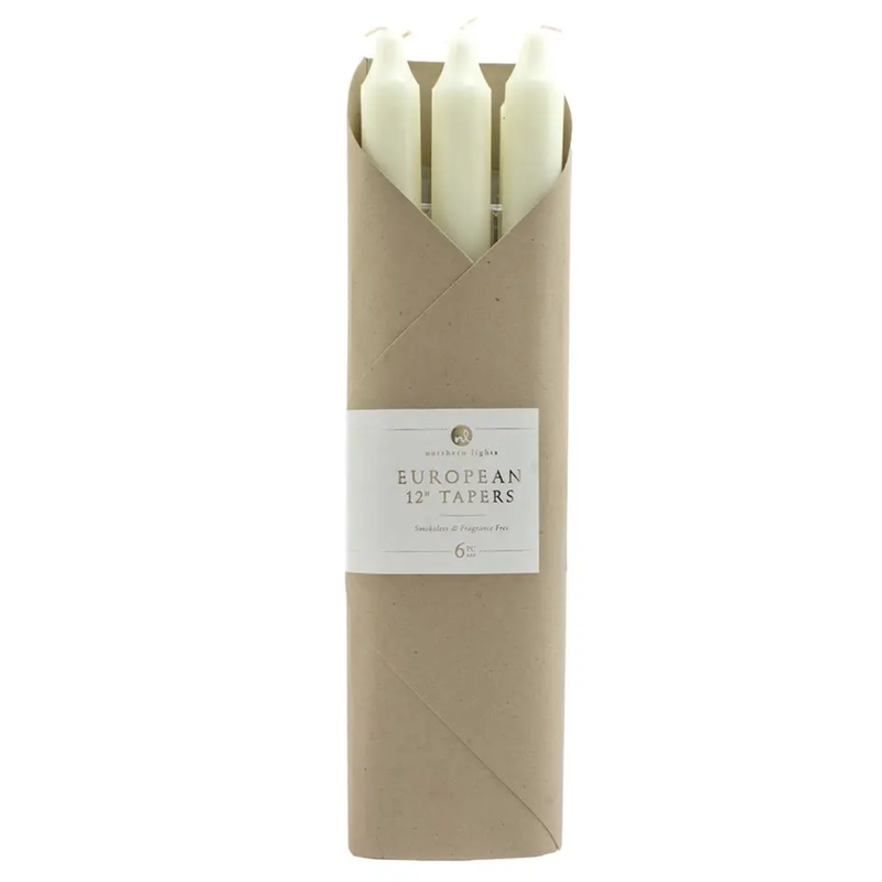 Faire 12" Tapers - 6pc Gift Pack - Ivory