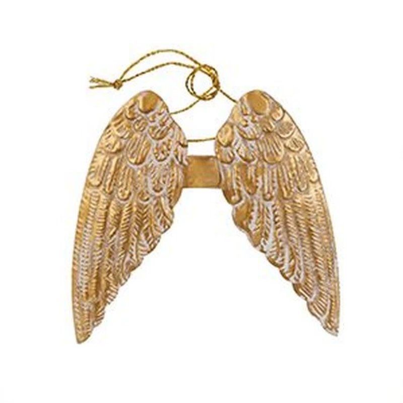 Indaba Angel Wings Milagro Ornament - Gold