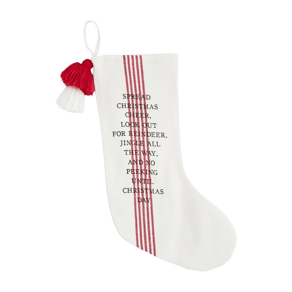 Loom Word Stocking - Red/White -
