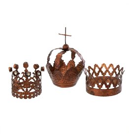 Indaba Vintage Mini Crowns - Brass (Set of 3)