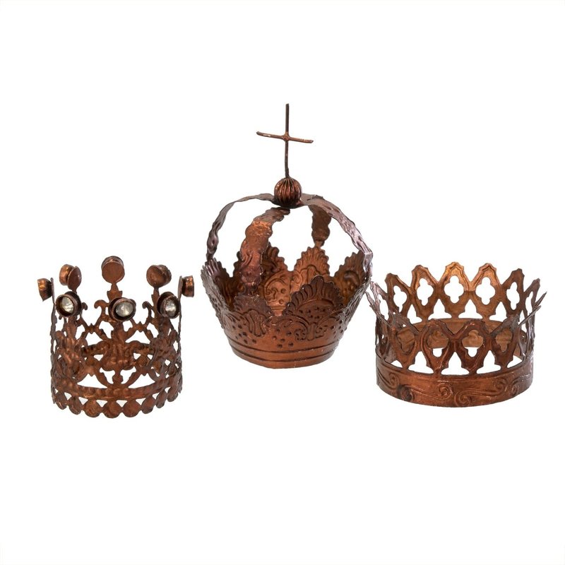 Indaba Vintage Mini Crowns - Brass (Set of 3)