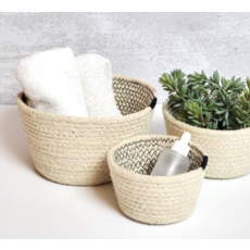 Korissa Amari Round Basket - Cream - Set of 3