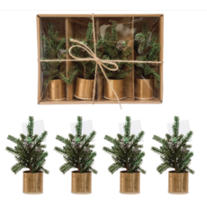Creative Coop Pine Tree Place Card Holders (Set of 4)