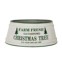 Creative Coop Metal Christmas Tree Collar - "Farm Fresh Christmas Tree"