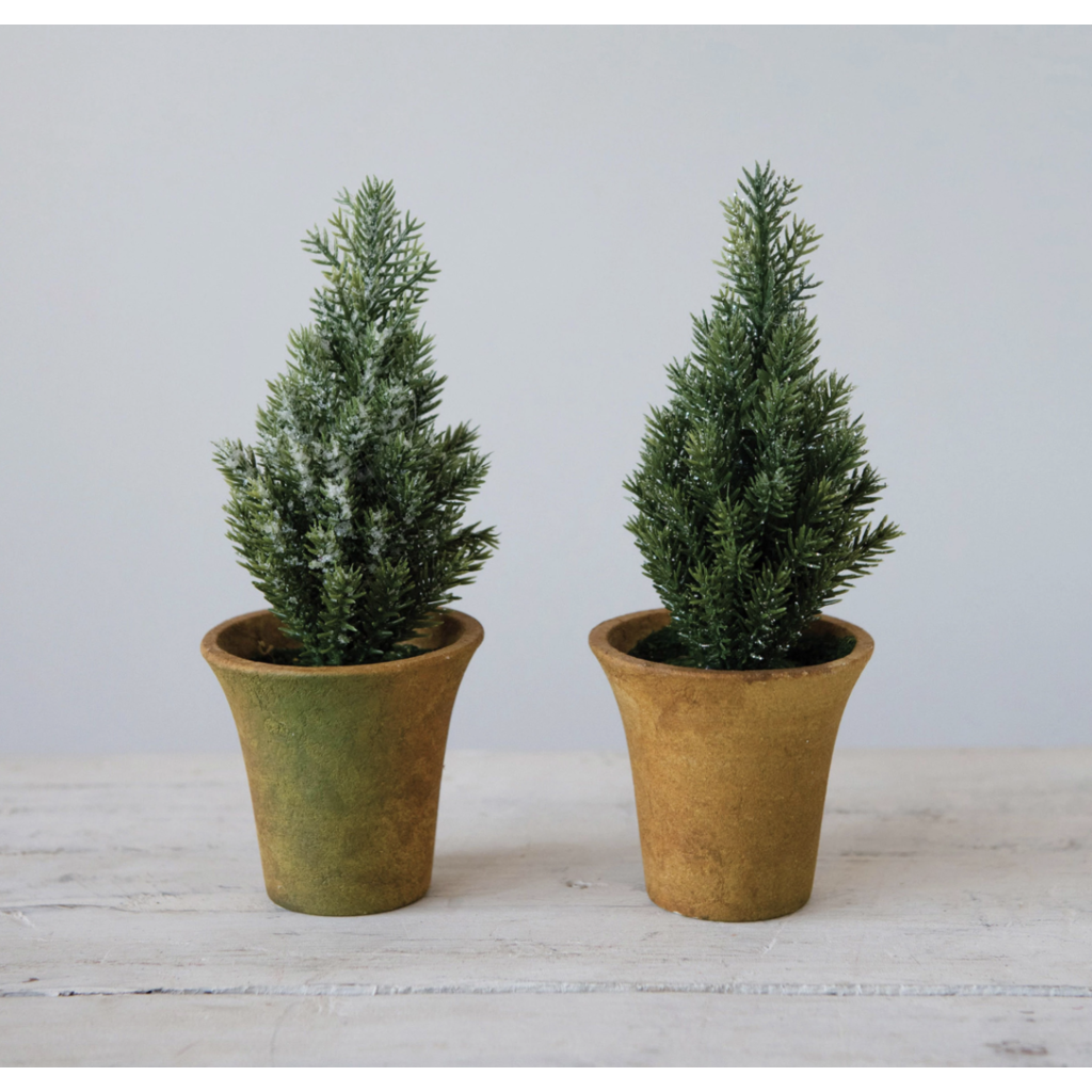 Creative Coop 7.5" Artificial Fir Tree in Pot