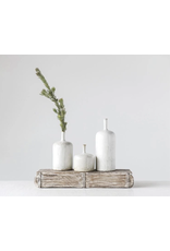 Creative Coop White Stoneware Reactive Glaze Vase - Medium