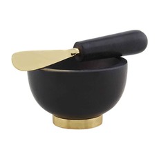 Marble Dip Bowl Brass Base - Black