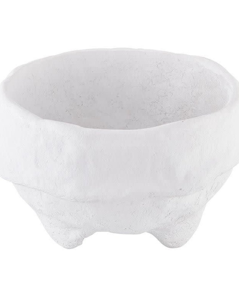 Paper Mache Bowl - White - SM