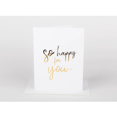 Wrinkle and Crease Paper Products So Happy For You Greeting Card - Gold