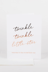 Wrinkle and Crease Paper Products Twinkle Twinkle Little Star Greeting Card - Rose