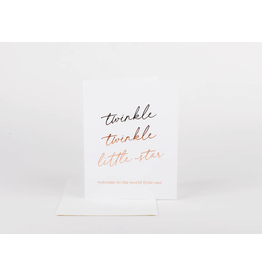 Wrinkle and Crease Paper Products Twinkle Twinkle Little Star Greeting Card - Rose Gold