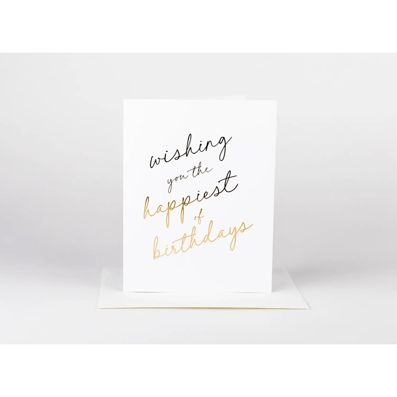 Wrinkle and Crease Paper Products Wishing You the Happiest of Birthdays Greeting Card - Gold