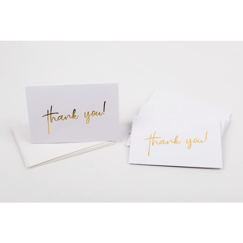 Wrinkle and Crease Paper Products Thank You Greeting Card - Gold