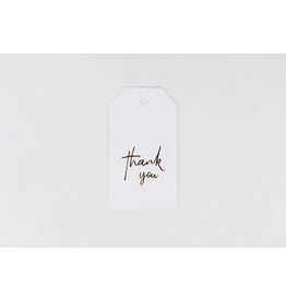 Wrinkle and Crease Paper Products Thank You Gift Tag - White & Gold