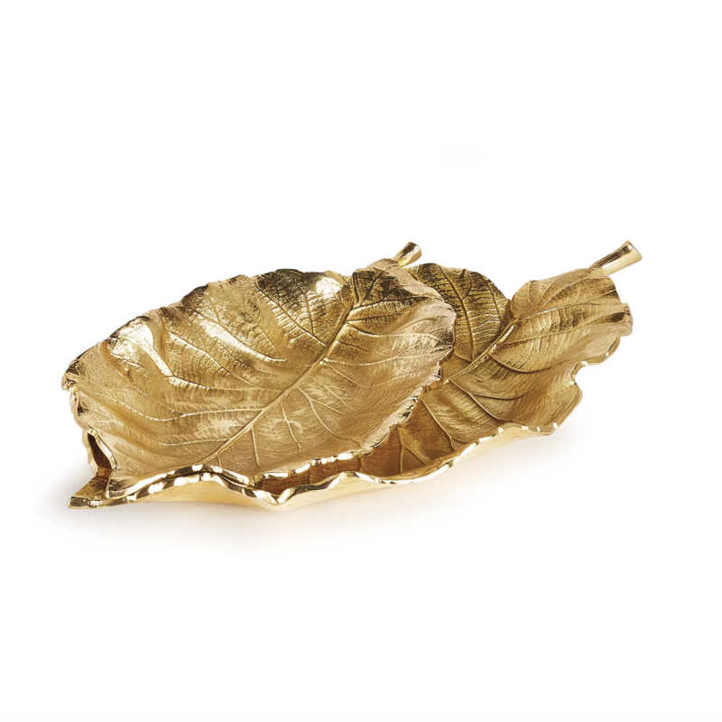 Napa Home & Garden Alegra Leaf Trays - Gold - Set of 2